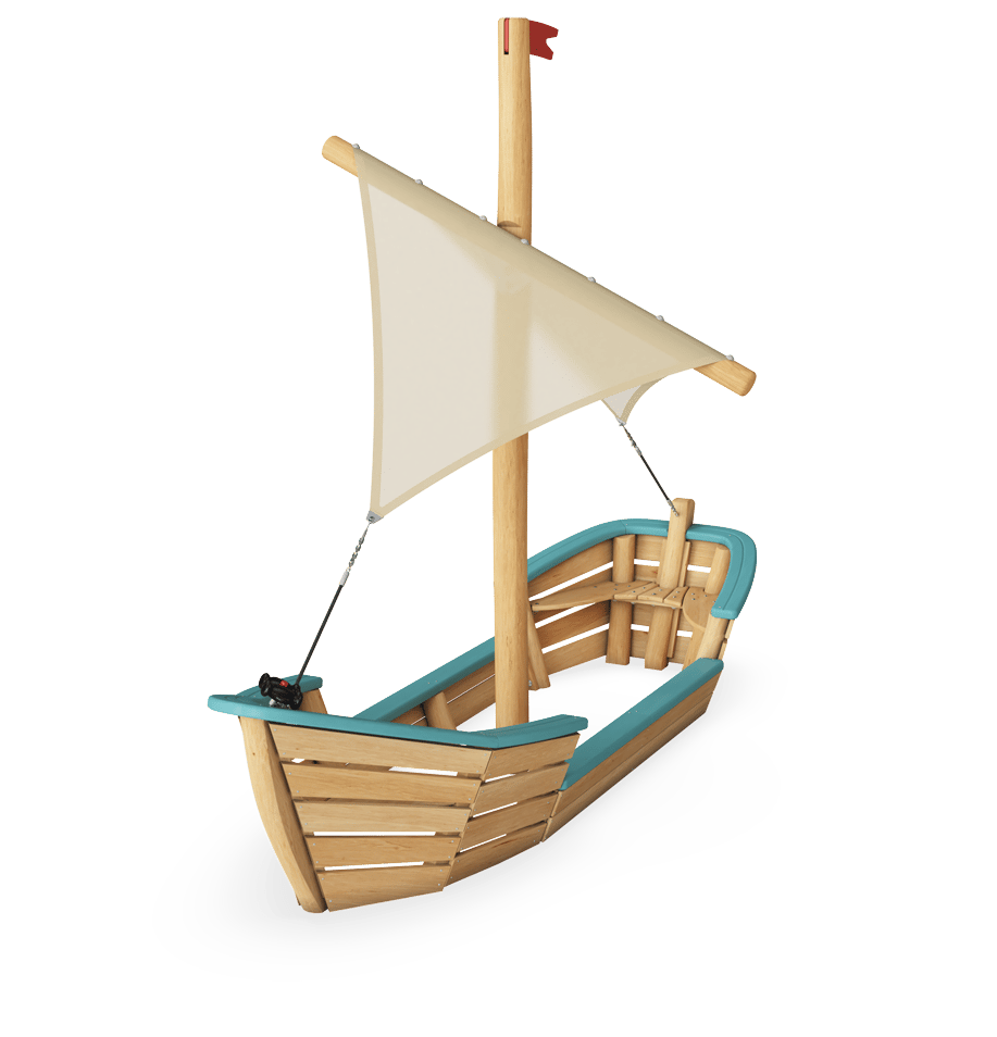 Robinia speeltoestel - Zandboot Oase, met zeil