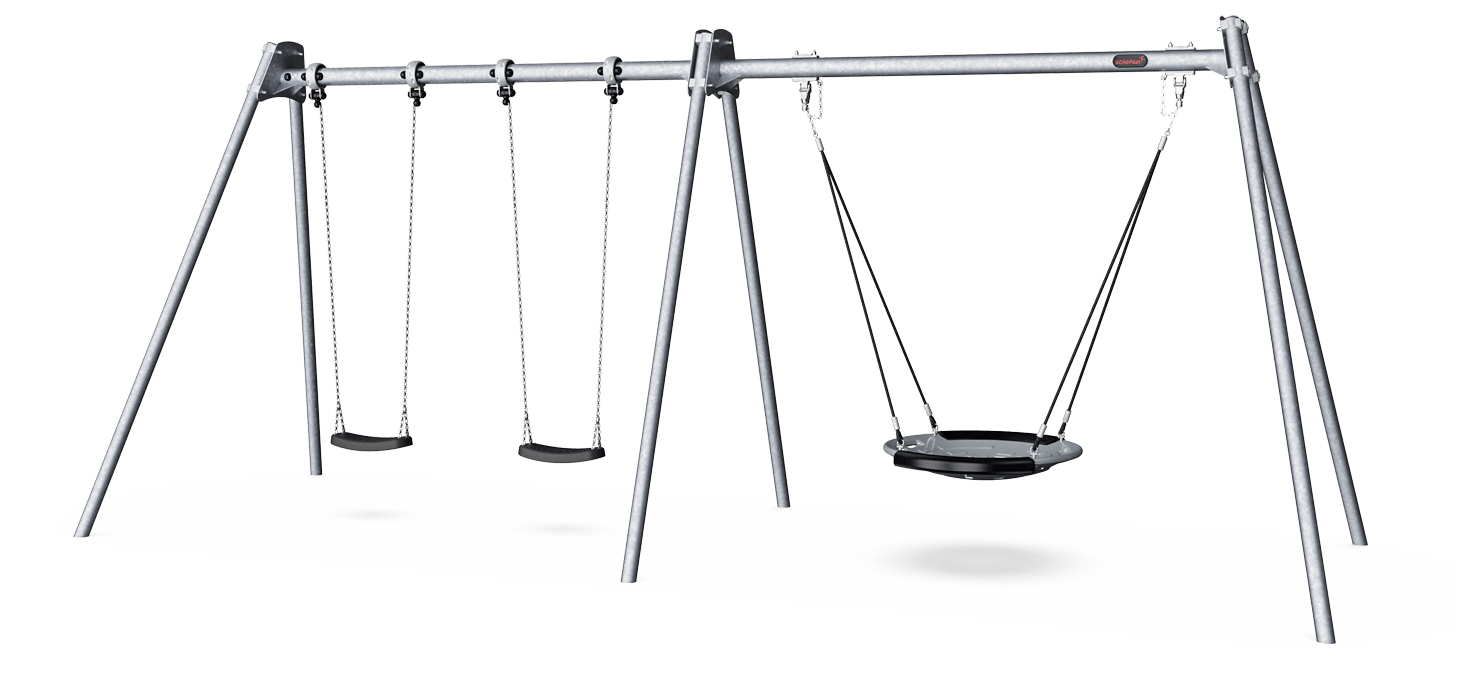 Combi Swing H:2.5m, 100cm Shell Seat, Anti-wrap
