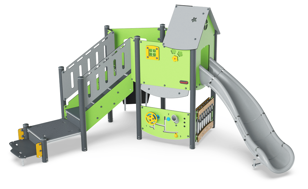Large Play Tower with curved Slide