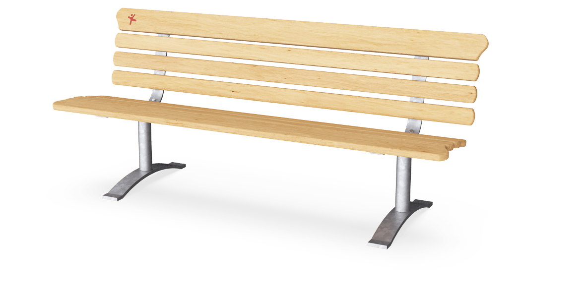 Park Bench with Backrest