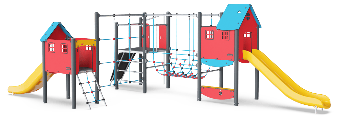 3-Turm-Spielanlage mit Netzen