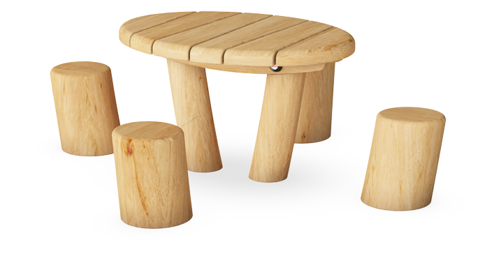 Kids Table with 4 Sitting Poles