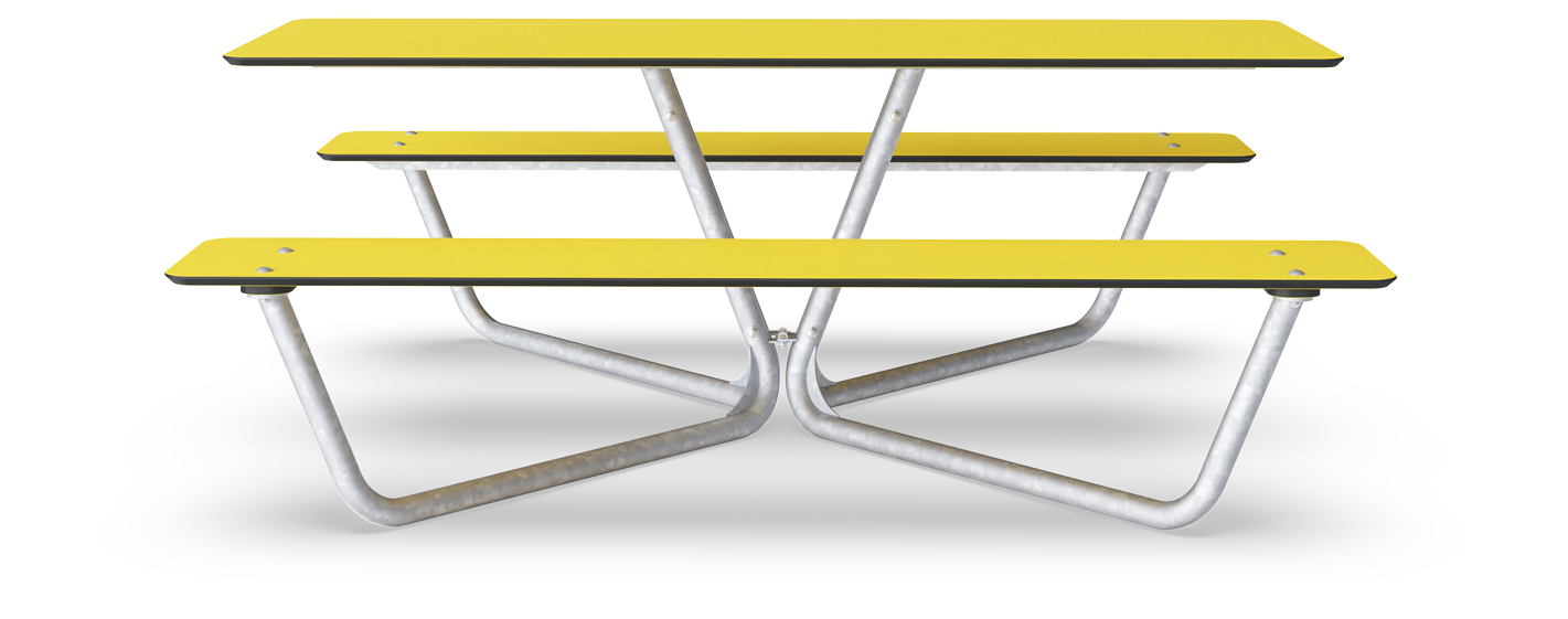 Agora Picnic Yellow HPL Bench table Set