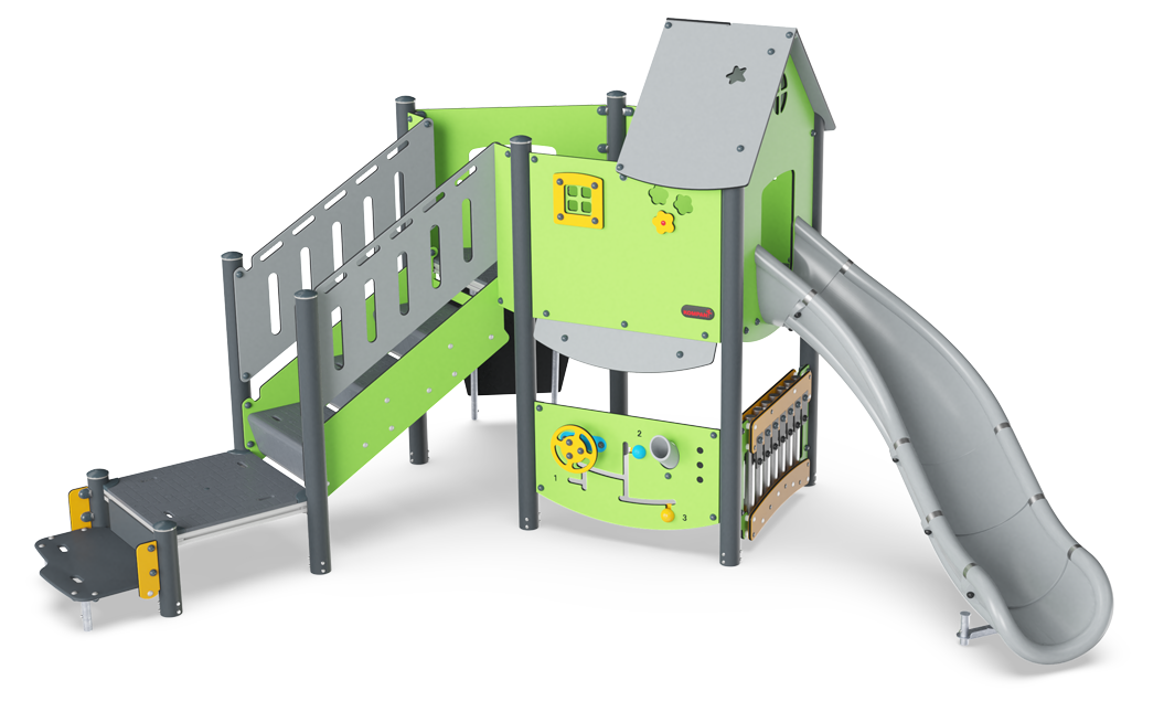 Large Play Tower with curved Slide